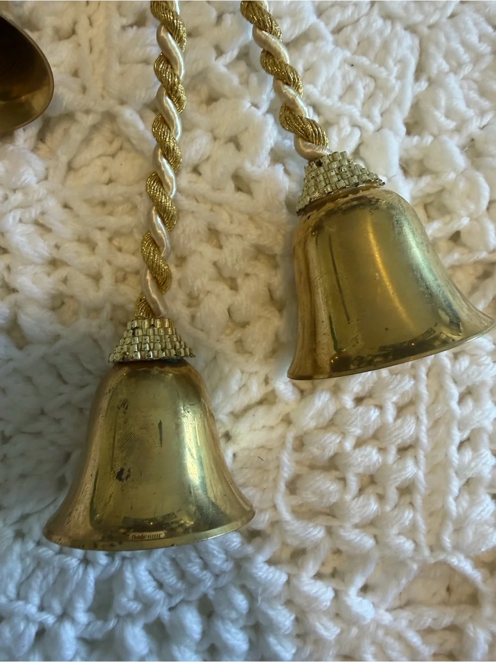 Vintage Gold-Tone Brass Bell Tassel set